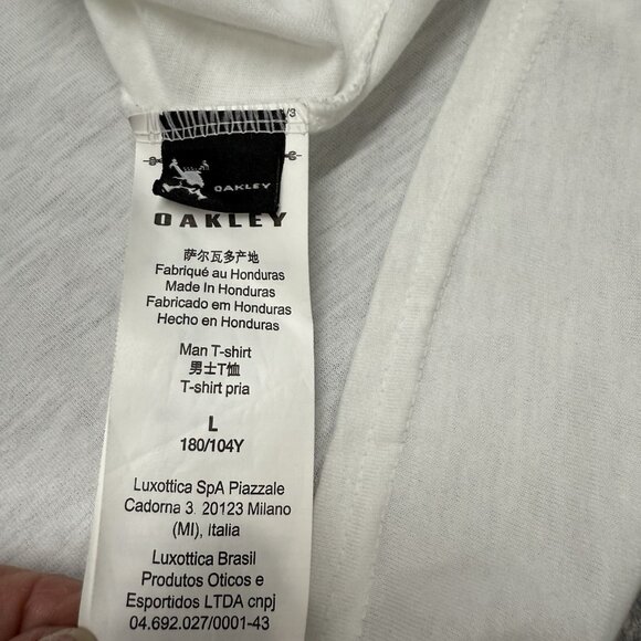 Oakley Men’s Raglan Baseball T-Shirt Size L Red Orange White 3/4 Sleeve Logo - Picture 6 of 10